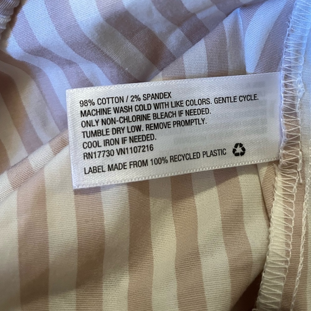 A new day plus size XXL Puff 3/4 Sleeve Blouse Cream Striped pullover top New - Picture 4 of 5